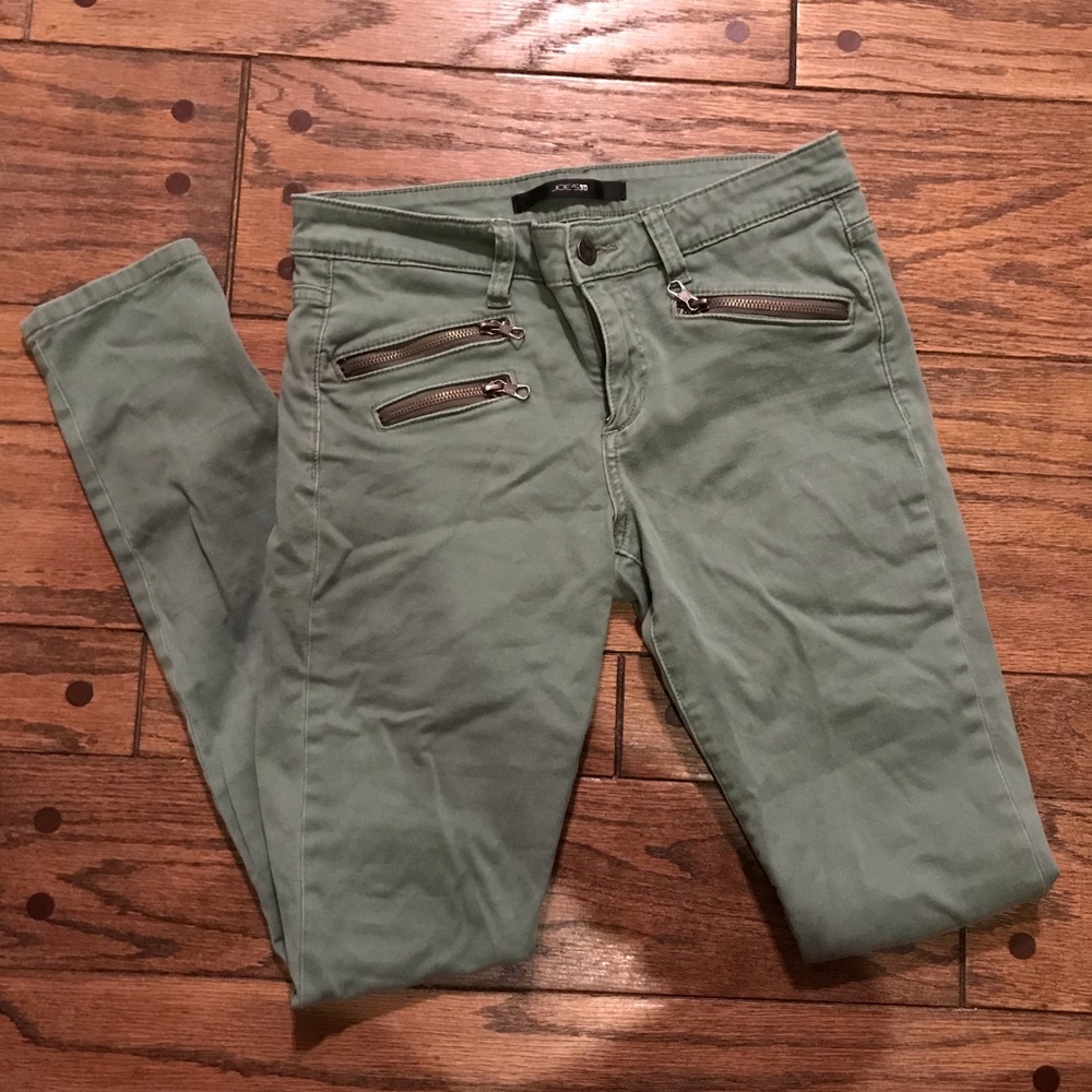 Joe’s khaki green rocker skinny jeans